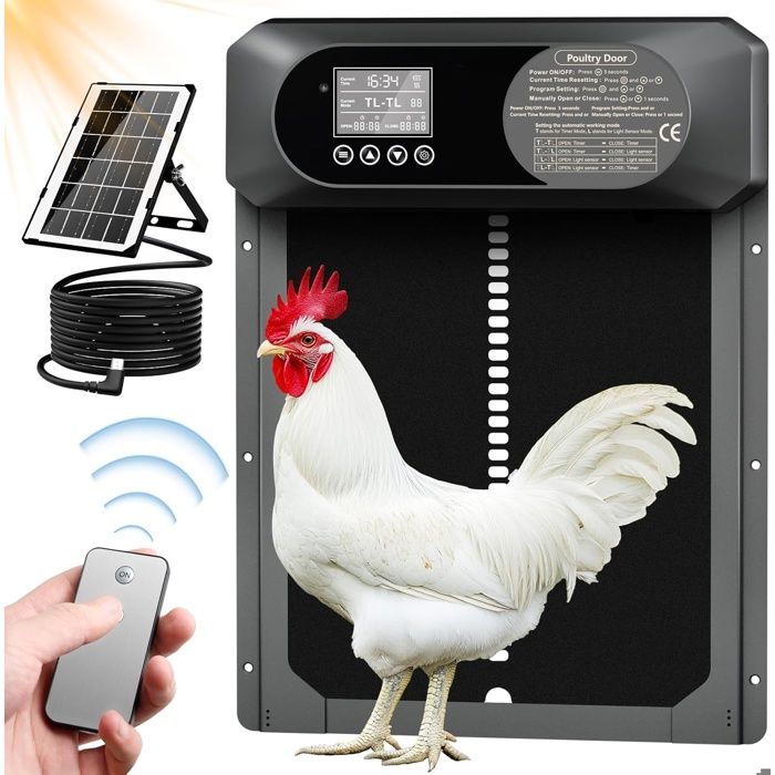 Comparer les prix de Porte Automatique Poulailler Solaire avec Minuterie Anti-pincement,Porte Poulailler etanche Tout en Alliage,Grande Taille 41x31cm