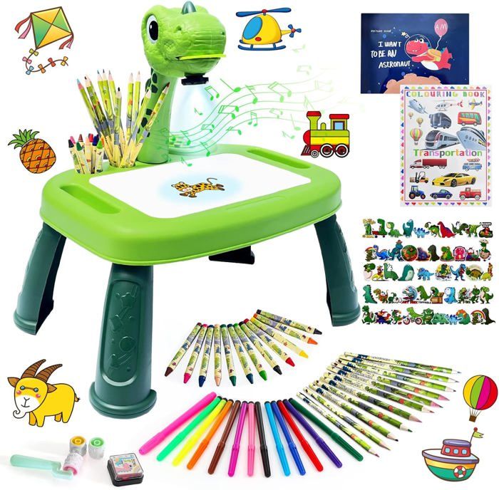 Cadeau Fille Jeux éducatifs Projecteur à Dessin Enfant Licorne - 72 Motifs, Avec Crayons Et Accessoires - Jeu Créatif 3-6 Ans Jouet Créatif Enfant