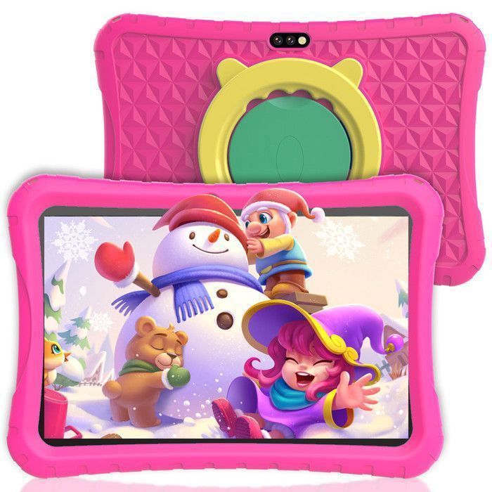 Tablette 10 Pouces Android 3 Go RAM 64 Go ROM / 128 Go 1280 x 800 IPS 6000 mAh Contrôle Parental Éducative WiFi Rose