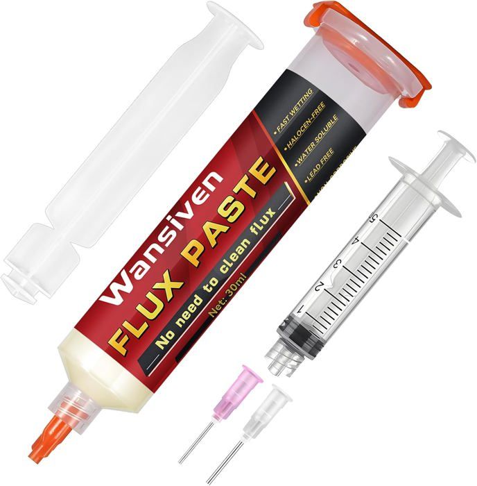Pâte à Braser (flux) Sans Plomb WIVIE - 40cc (4 Seringues De 10cc) - Sans Nettoyage - Pour Soudure SMD/PCB