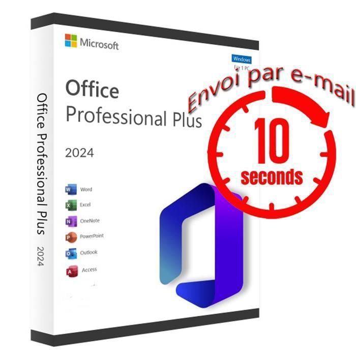 Microsoft Office 2024 Professional Plus (Version Complète +Activation 100% en ligne) – Envoi par mail sous 10 secondes