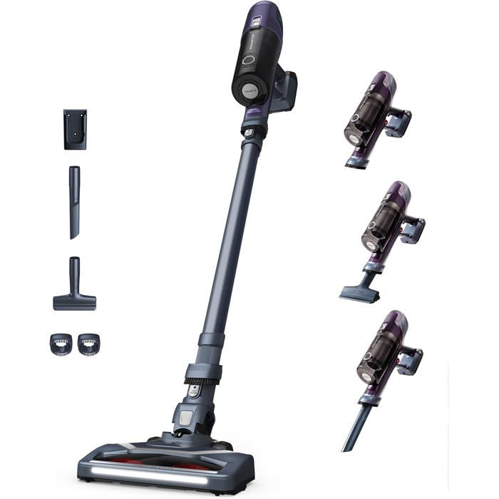 X-Pert 6.60 Aspirateur Balai Sans Fil Léger 100W45Min AutonomieTous SolsLEDViolet Rh6838Wo - Rowenta