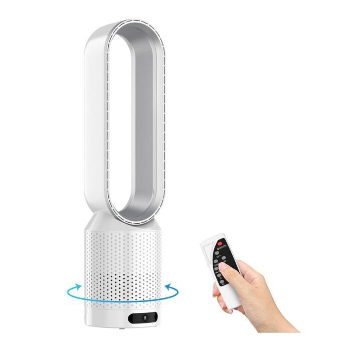 Ventilateur Tour Sans Pales Ventilateur Colonne Purificateur Dair Silencieux avec Télécommande Hauteur 58 cm Oscillant à 90° - Prumya