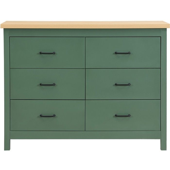 Commode 6 tiroirs verte 120 cm - Sana Commode 6 tiroirs verte 120 cm - Sana