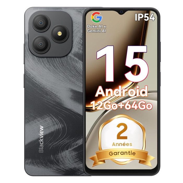 Blackview WAVE 9C Smartphone, 12Go (4+8) RAM /64Go ROM, 6.56