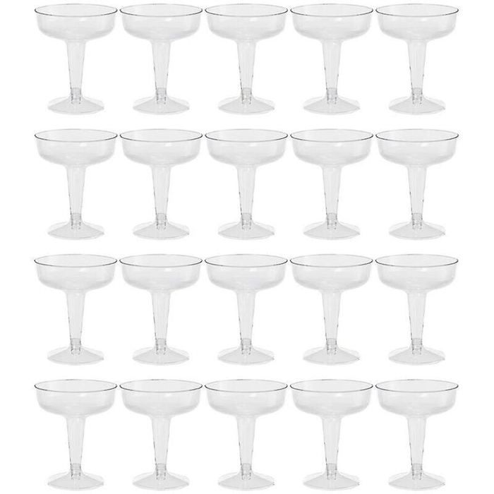 – verres à Champagne en plastique transparent 20 pièces pour fêtes tasse en plastique transparent