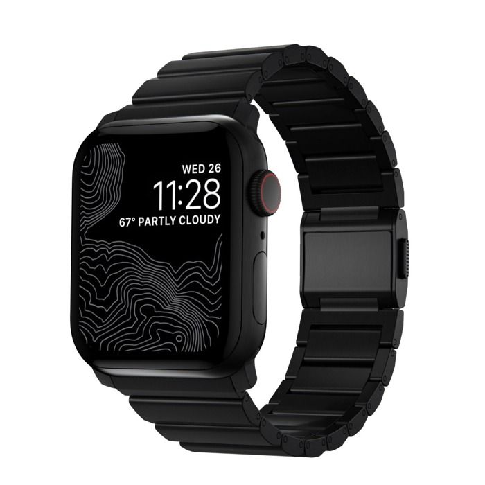 Bracelet en titane - NOMAD - V2 - Compatible Apple Watch 42/44/45/49mm - Résistant aux rayures - Ajustable