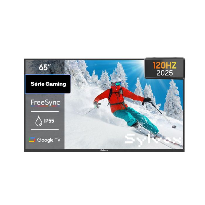 TV extérieur SYLVOX 65 4K UHD 120 Hz VRR IP55 étanche