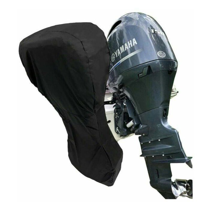 Demi-housse Pour Moteur Hors-bord – Tissu Oxford 420D Imperméable, Avec Cordon De Serrage Et Sac De Rangement – Taille M Pour 15-25 CV