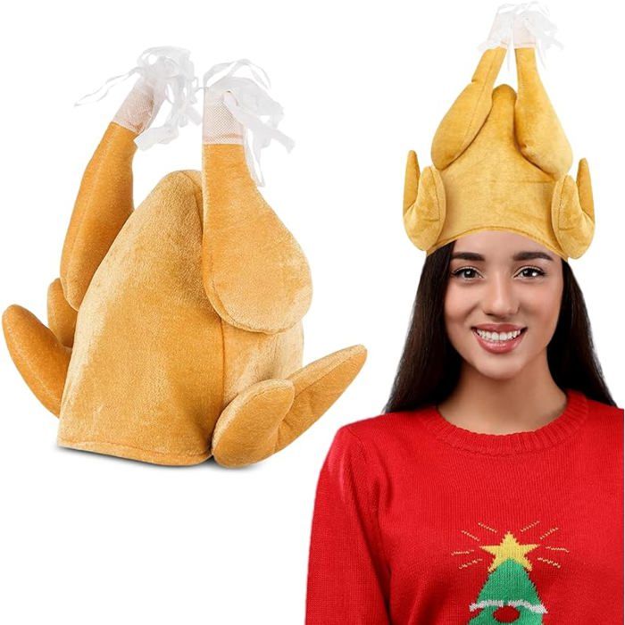 Examples Chapeau Rigolo Chapeau Rigolo en Forme de Dinde - Bonnet de Noël adulte, Chapeau dinde ...