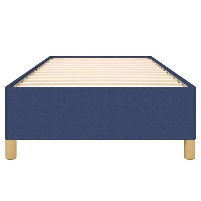 BURKE* Lit simple 90x190 cm Structure de lit classique sans matelas bleu tissu- LL6324