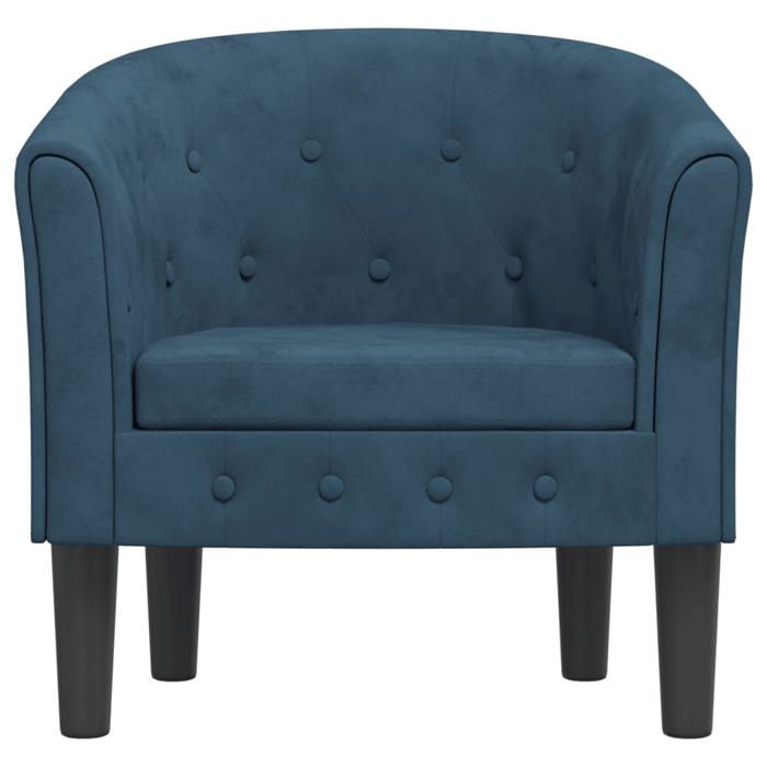 Bleu 1 PC Fauteuil dappoint - SOlOMON - Chaise cabriolet - Pour salon - bleu foncé velours FF3034