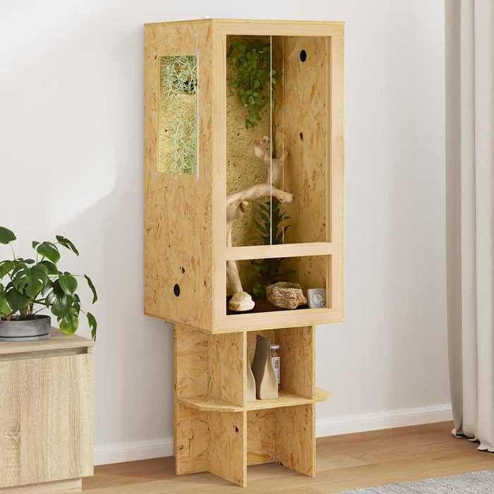 Marron Terrarium Durable - Résistant aux rayures - Marron 50 x 50 x 130 cm OSB A2740