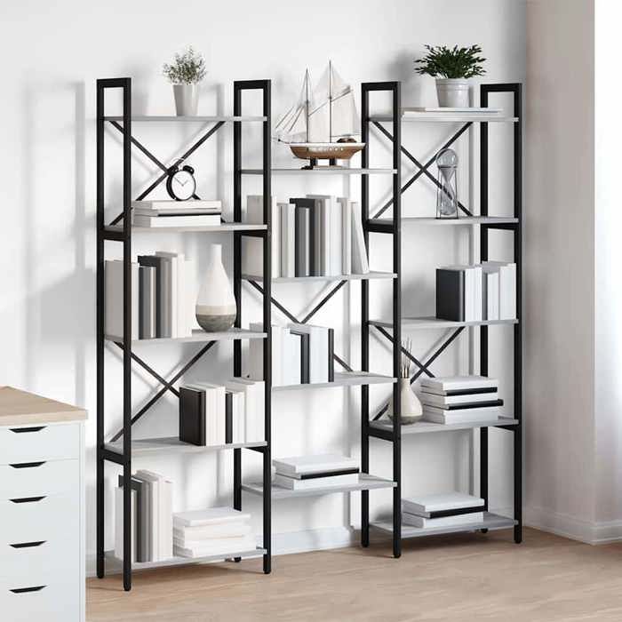 ShieldPro®Bibliothèque - CLOUD - Cabinet/Placard/Étagère pour livres - Sonoma gris 156x25x167 cm - Bois dingénierie 6857580