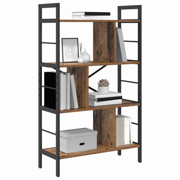 Organisateur/Etagère à Livres(1 PCS) - ZENCORE - Bibliothèque de Rangement - Bois Ancien 75x30x123 5cm - Bois dingénierie LH11116