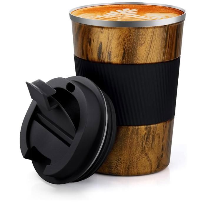 Mug Isotherme 380ml Mug Thermos Café Mug Isotherme Cafe Tasse Isotherme Acier Inoxydable à Double Paroi Tasse Thermos Boissons