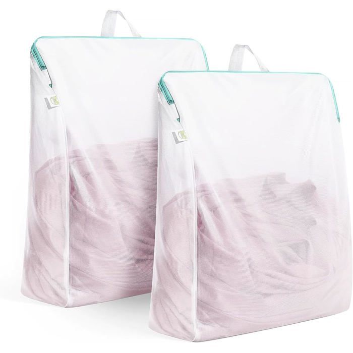 Filet et Sac à Linge Réutilisables pour Lave-linge - 305 x 406 cm avec Fermetures Éclair et Poignées