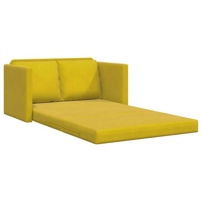 Canapé convertible à 2 places 2 en 1 - NANAS - CLIC-CLAC/Sofa-lit - jaune foncé 122x204x55cm velours 122x70x55cm C6307
