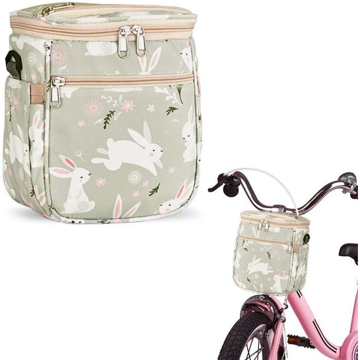 Sacoche de vélo en Toile imperméable Panier de vélo pour Enfants Sacoche de Guidon pour vélo pour garçons et Filles Sac de vélo