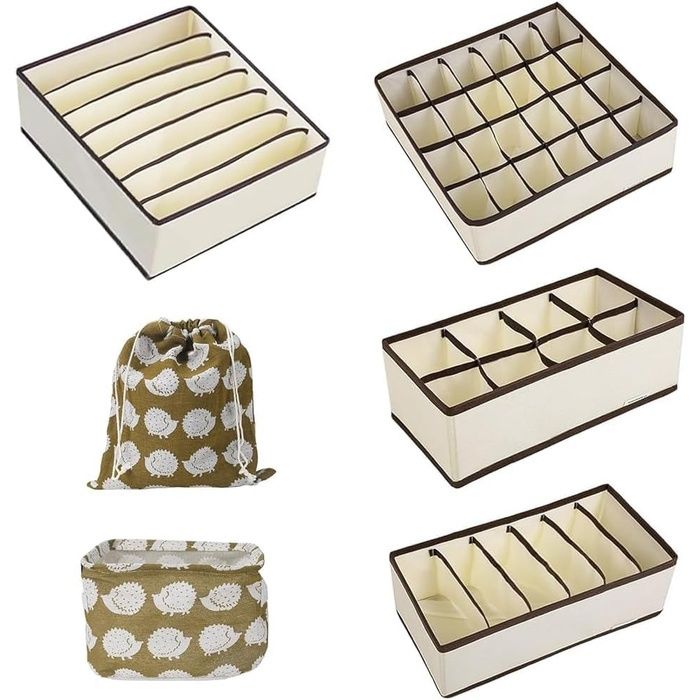 Lot de 4 Organisateur Tiroir Rangement Sous Vetement Rangement Chaussette Pliable en Tissu pour Ranger les Chau HOUSSE DE RANGEMENT