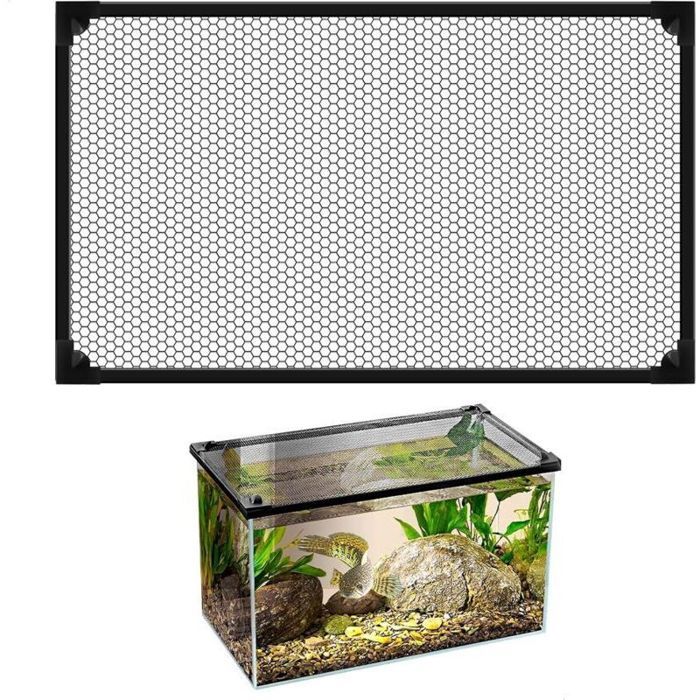 Couverture de Filet Anti-Saut pour Aquarium en Maille Anti-Saut Écran Daquarium Couvercle Supérieur Filet Anti-évasion