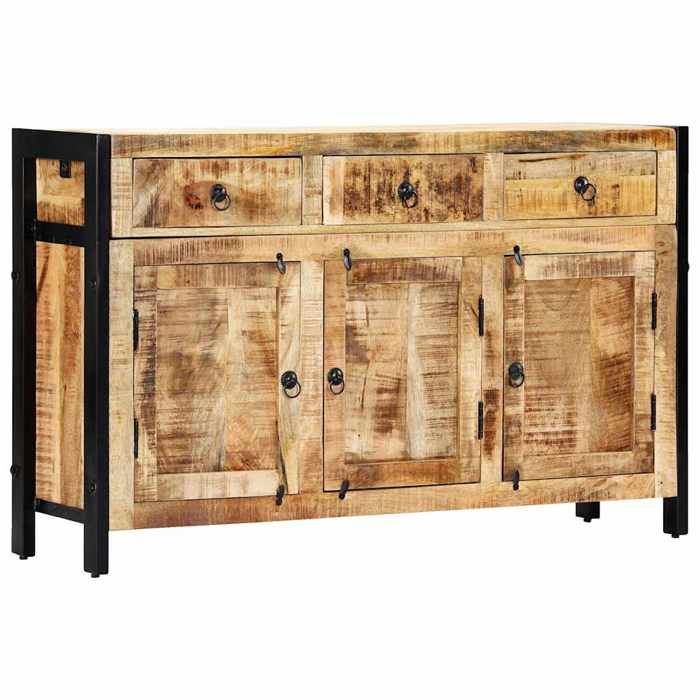 Brun Buffet 120x35x76 cm Bois de manguier massif - Meuble Rangement LV26218