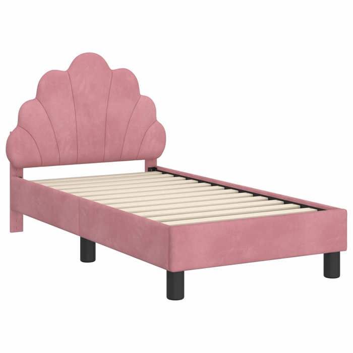 Structure de lit - HAOSHOP - Cadre de lit pour tout-petit avec tête de lit Rose 70 x 140 cm&01_114946