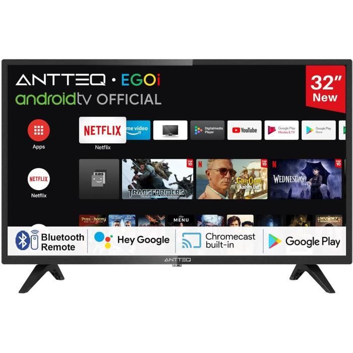 Smart TV ANTTEQ AG32H3 32 pouces LED 720p HD Triple Tuner DVB C S2 T2