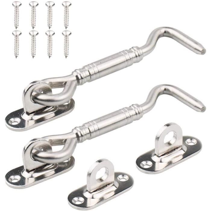 Crochet De Cabine Inox 3 œillets – Loquet Pour Porte Ou Fenêtre Pivotante – Uxcell