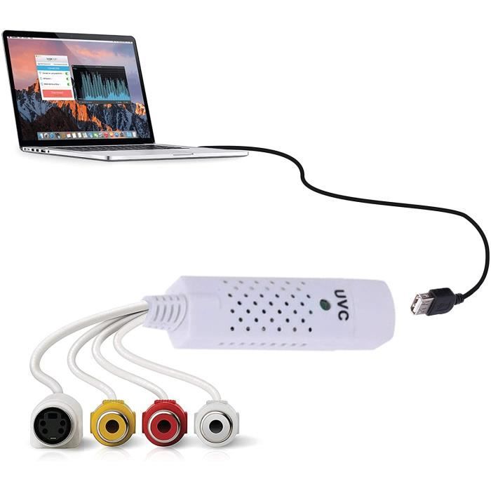 KafooStore Convertisseur VHS Numérique vers USB 2.0 Capture Audio et vidéo Transfert de