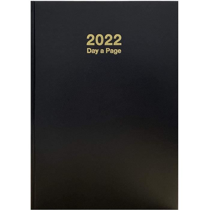 Collins Desk Agenda 2022 1 jour par page avec rendez-vous Noir Format A4 