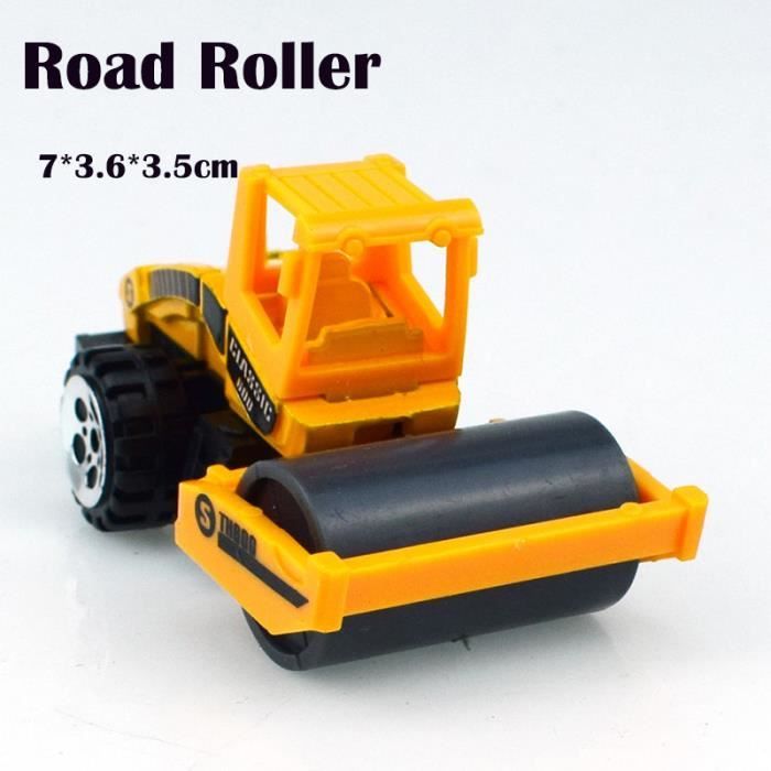 City Compressor Roller – Camion Rouleau Compresseur Miniature En Alliage – Jouet Chantier Avec Balise Rotative – Dès 5 Ans