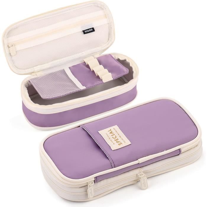 Trousse À Crayons Extensible Avec Compartiments, Grande Capacité