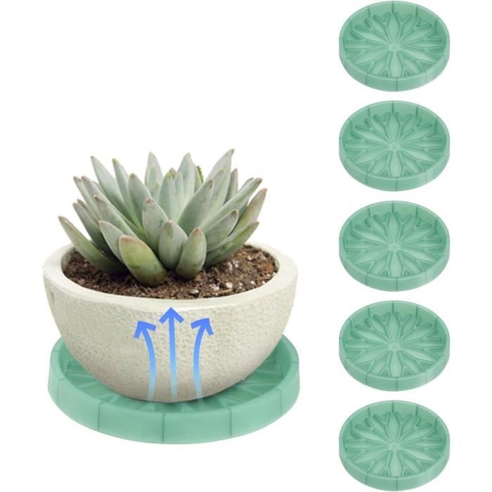 4 Soucoupes Carrées Pour Pots De Fleurs 6 Pouces - Plateau De Protection Noir Pour Intérieur/Extérieur
