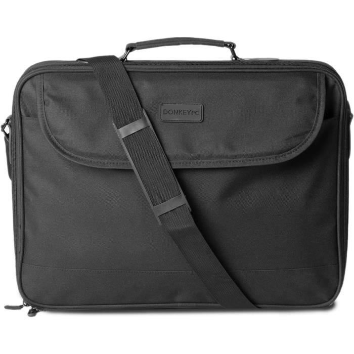 Sac Ordinateur Portable Bombata Shiny Cocco 15.6-16" - Bandoulière, Design Italien, Noir
