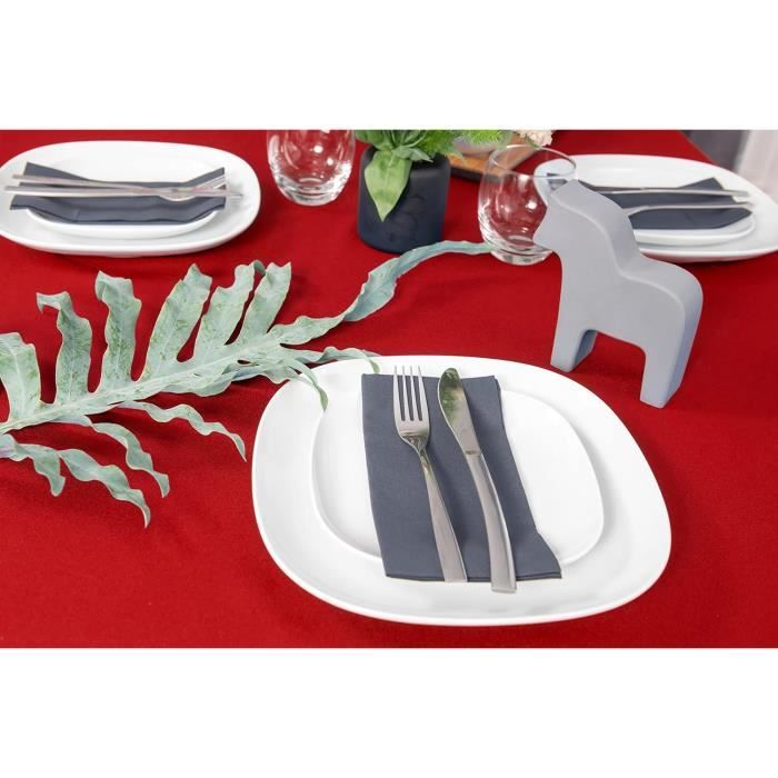 Chemin de table rayé 6 pièces, décoration de table de mariage en polyester, nappe à rayures