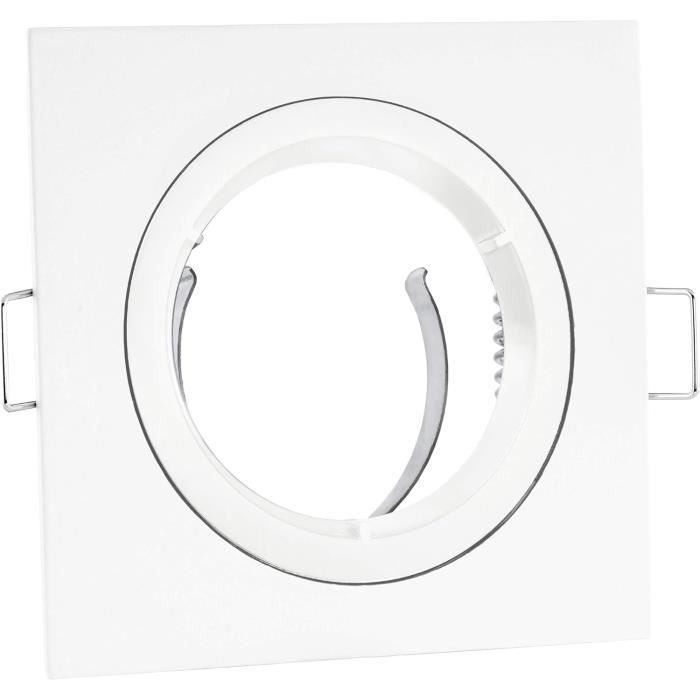 Lot De 10 Cadres Pour Spot Encastrable GU10 - Orientable 30°, Nickel Brossé, Compatible LED/halogène - 11