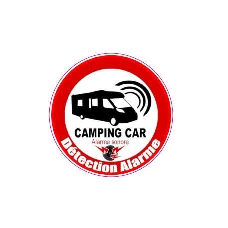 Alarme camping car logo 28 Détection alarme sonore autocollant adhésif sticker - Taille : 4 cm