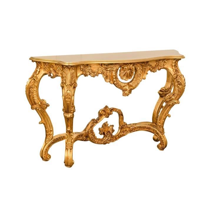 Étagère Murale En Bois Finition Feuille Or Vieilli Et Noir, Fabriquée