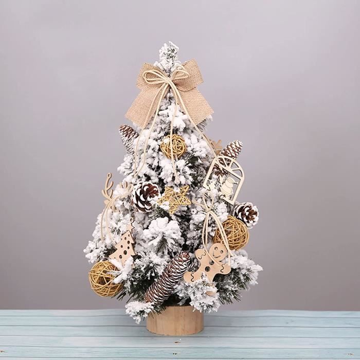 Flocage de Sapin de Noël,Petit Mini Sapin Artificiel de Bureau