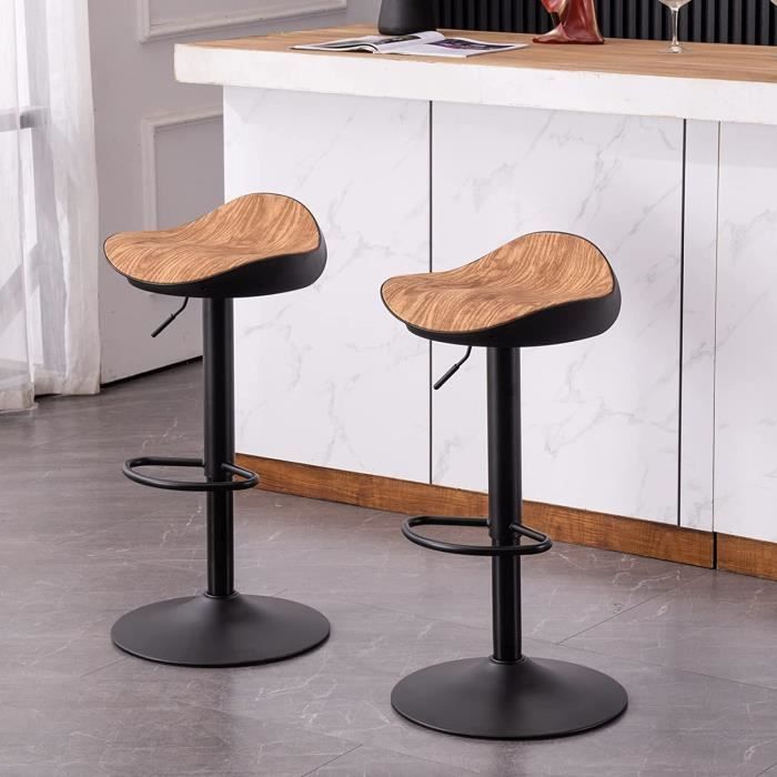 Tabourets De Bar Lot De 2 Tabourets Ronds Réglables En Hauteur Pour