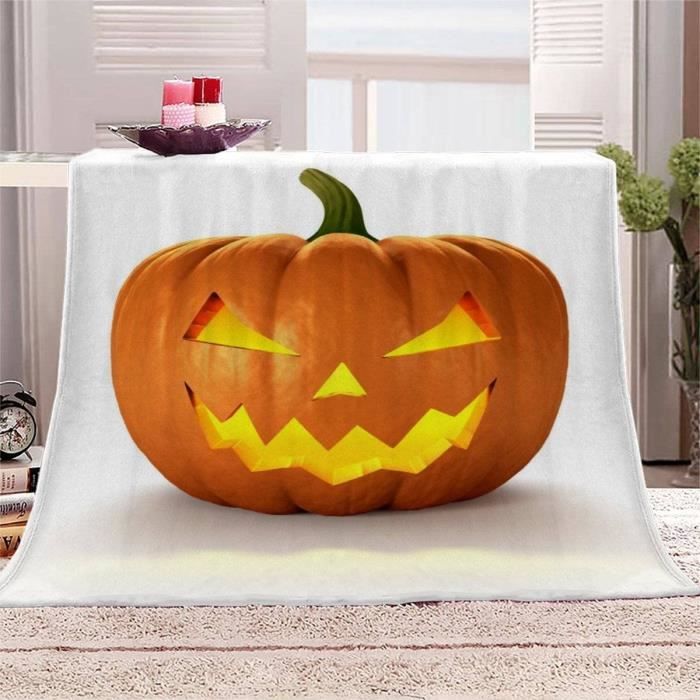 Halloween Citrouille Couverture Flanelle pour Enfants, Couverture