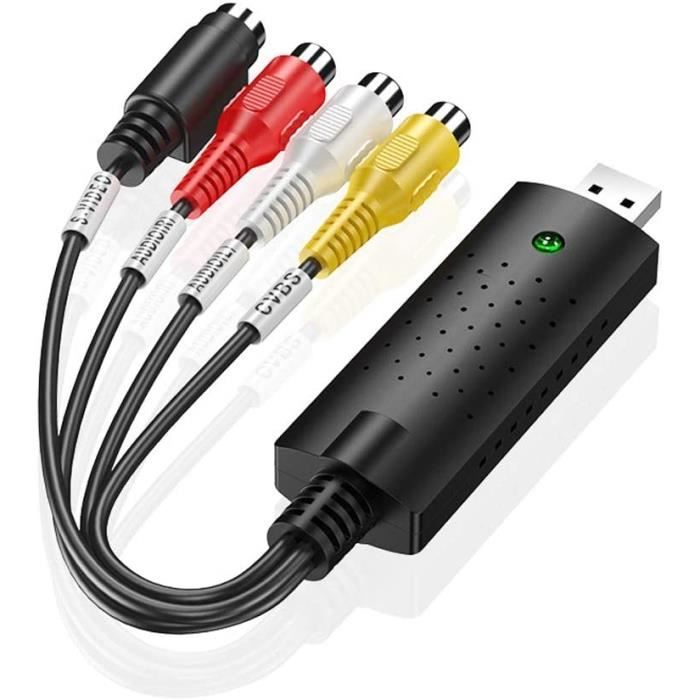 Convertisseur VHS vers numérique Convertisseur vidéo USB 2.0 Carte de capture audio Boîte VHS
