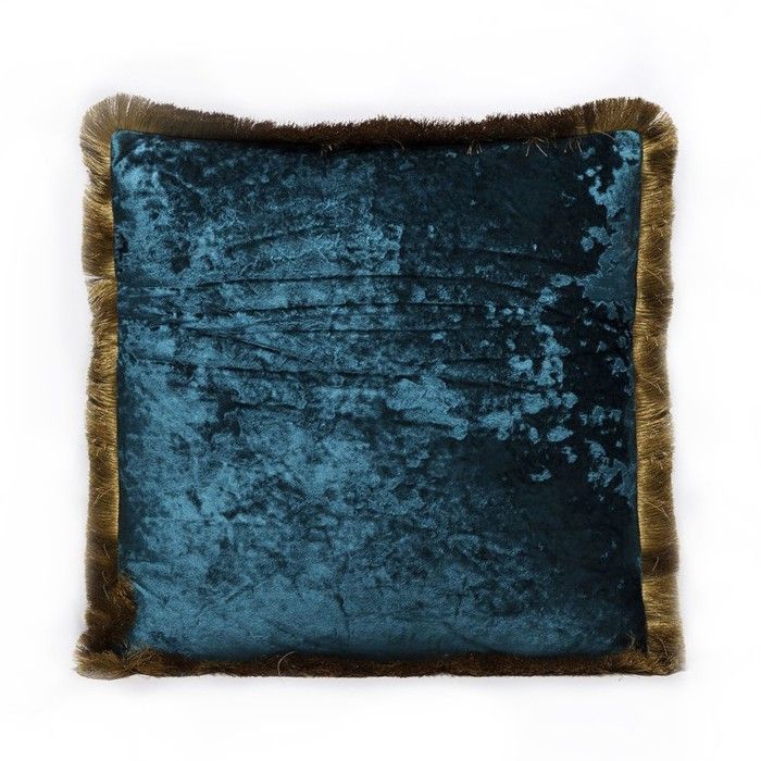 Coussin à franges Cannes 45x45cm bleu pétrole Kare Design Coussin à franges Cannes 45x45cm bleu pétrole Kare Design