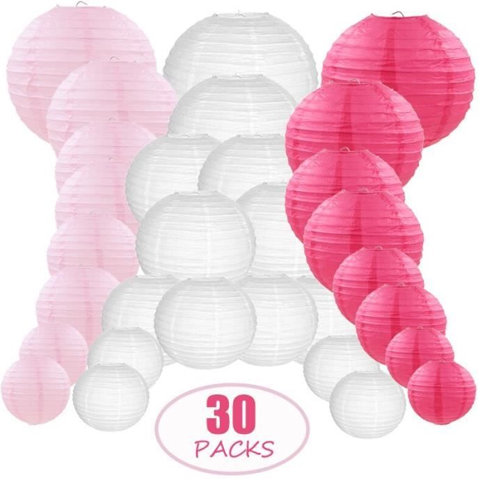 Lot De 20 Lanternes Rondes Blanches En Papier à Suspendre – Idéal Saint-Valentin, Mariage, Anniversaire, Baby Shower Et Déco Maison Féerique