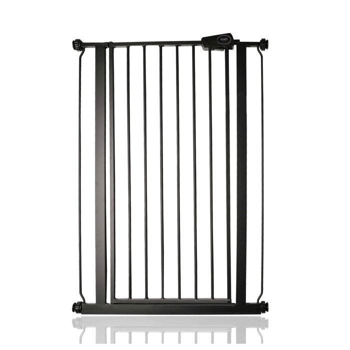 Comparer les prix de Safetots Enfant et Animal Barrière de Sécurité à Fixation par Pression extra haute Noire Mat 75cm - 83cm