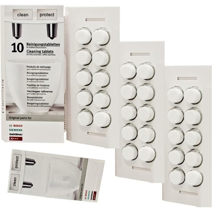 Bosch TCZ6002 Lot De 3 Tablettes Détartrantes Pour Machines à Café Automatiques TCA 5, TCA 6, TCA 7, TCC 7, TES 70