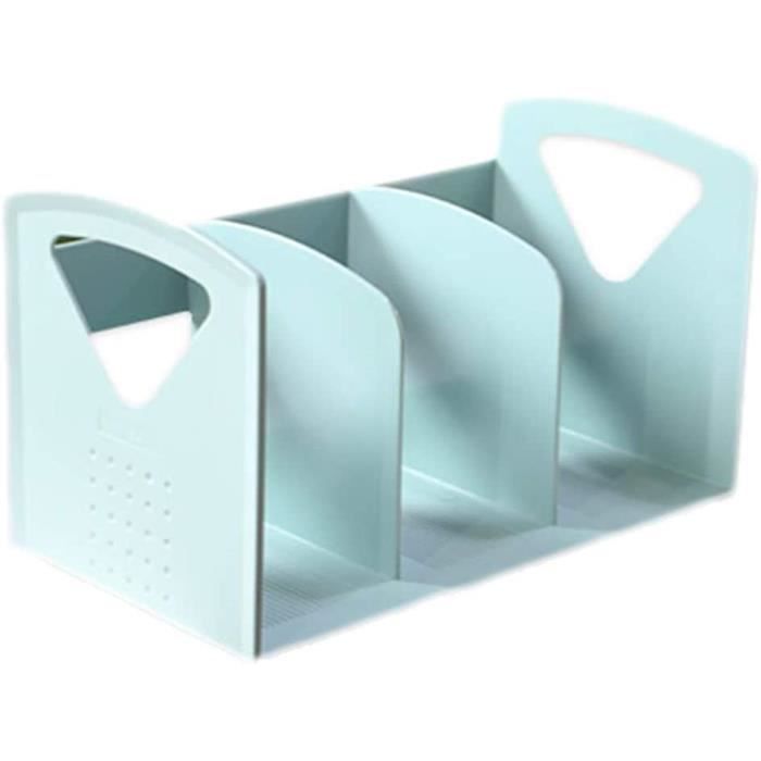 Porte-Revues En Métal 4 Compartiments - Organisateur Bureau, Maison, École - 32x29.5x31.5 Cm - Argent