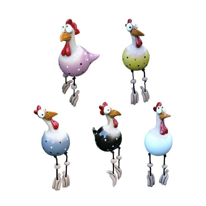 5 Décorations Poules Acrylique ILAHUI - 25x15cm Pour Jardin/Pelouse Extérieur
