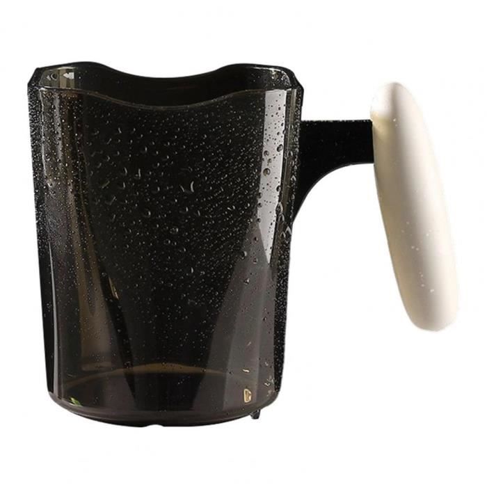 Gobelet De Salle De Bain Noir Avec Support Brosse à Dents - Léger En PP - 10cm